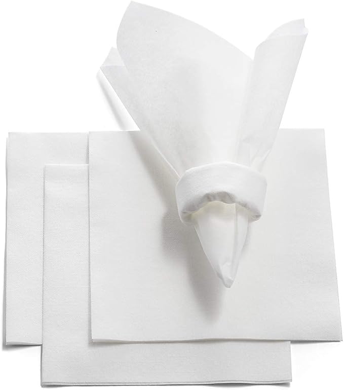 BloominGoods Linen-Feel Lunch Napkins - Disposable Cloth-Like Paper Napkins - Soft And Absorbant Luncheon Napkins For Kitchen, Parties, Weddings, Dinners or Events (Pack of 200)