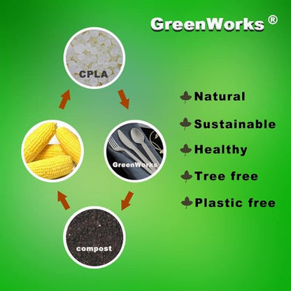 GreenWorks 1000 Count 6" Compostable Knives,BPI Certified,Bulk Cutlery Utensils Knife