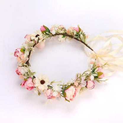 Floral Fall Camellia Flower Crown Rose Headpiece Wedding Bridal Flower Girl Halo Maternity Photo Props FL-03