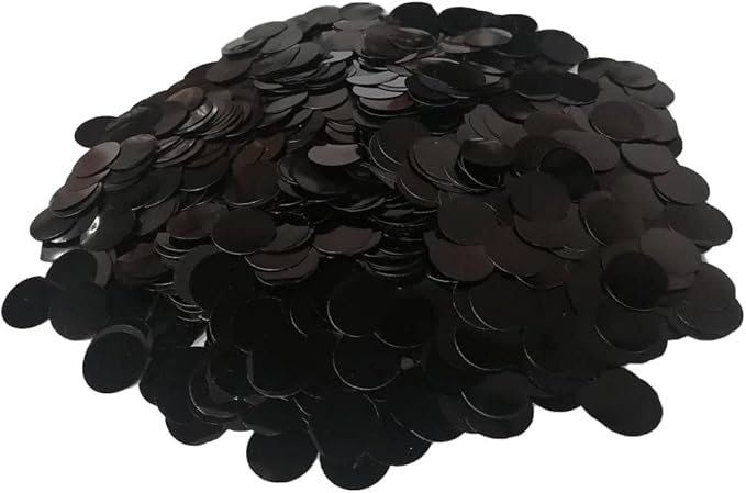 ZOOYOO Black Foil Confetti, Round Foil Glitter Table Confetti Dots, Sparkling for Wedding Birthday Party Decoration (1.76 OZ, 1.5 cm)