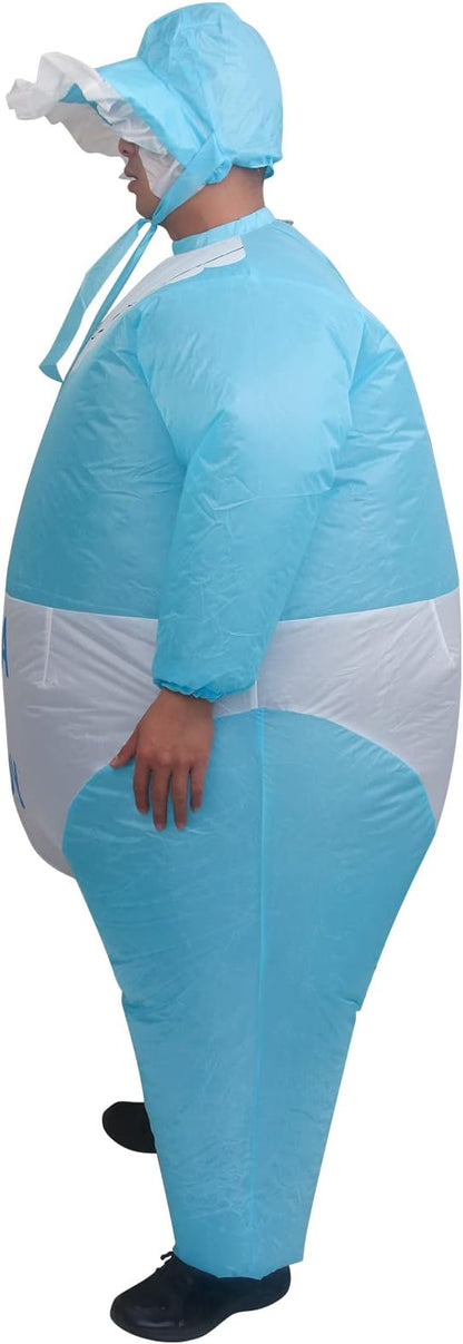 IRETG Inflatable Baby Costume for Adults Funny Blow Up Costume for Baby Shower Gender Reveal Party