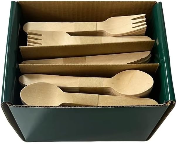 Premium Eco-Friendly Heavy-Duty Disposable Cutlery Set – 300-Piece Sturdy Forks, Spoons & Knives | Biodegradable, Compostable, Smooth Finish for Parties, Events & Camping Utensils – By MeeRoh