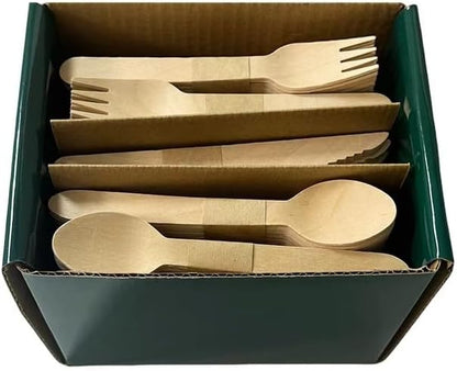 Premium Eco-Friendly Heavy-Duty Disposable Cutlery Set – 300-Piece Sturdy Forks, Spoons & Knives | Biodegradable, Compostable, Smooth Finish for Parties, Events & Camping Utensils – By MeeRoh