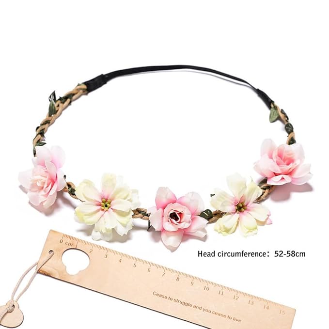 Women Headpieces Collection Accessories - 4PCS Boho Hair Wreaths, Flower Crowns, Tiaras for, Brides, Bridesmaids, Flower Girls, Weddings (A002-4PC)