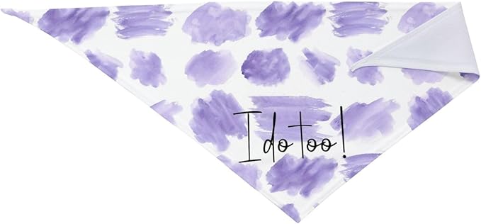 I Do Too Dog Wedding Bandana,Wedding Photo Prop for Dog Lover Pet Scarf AccessoriesMarried Puppy Pet Bandanas Engagement Announcement Gifts (Purple Color Block)