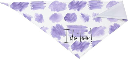 I Do Too Dog Wedding Bandana,Wedding Photo Prop for Dog Lover Pet Scarf AccessoriesMarried Puppy Pet Bandanas Engagement Announcement Gifts (Purple Color Block)