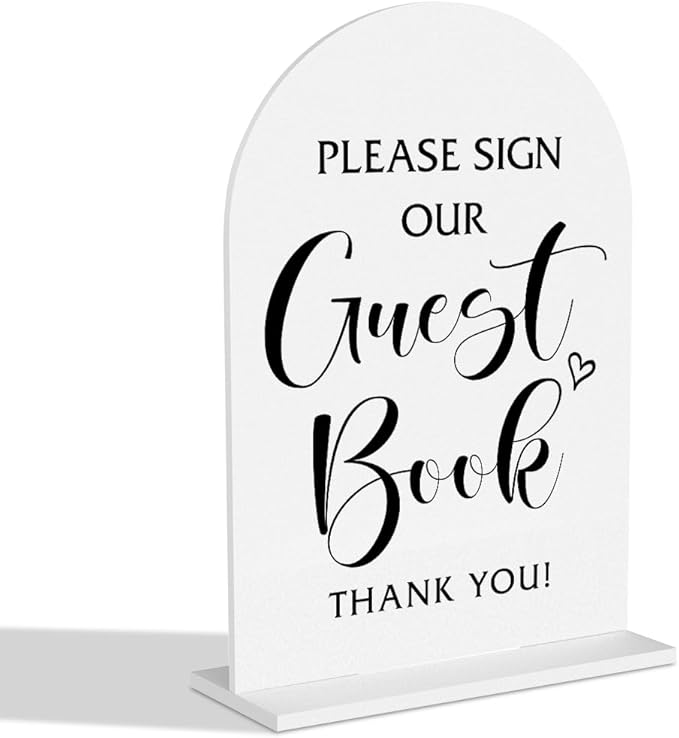 Guest Book Sign Please Sign Our Guestbook Signs Wedding Signs for Engagement Bridal Shower Ceremony Reception Event Party Table Acrylic Decor