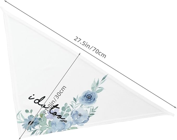 I Do Too Dog Wedding Bandana,Married Puppy Pet Bandanas Accessories,Wedding Photo Prop for Dog Lover Pet Scarf Accessories (Blue Flowers)