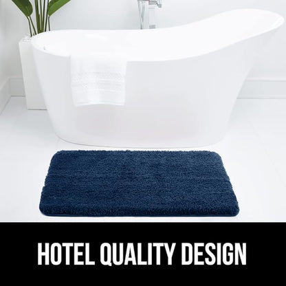 GORILLA GRIP Bathroom Rugs, 42x24, Ultra Soft Absorbent Mat, Thick Plush Bath Rug, Machine Washable, Microfiber Quick Dry, Mats for Shower, Bathtub and Floor, Home Decor Accessories, Navy Blue