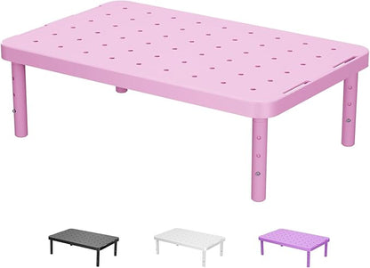 WALI Computer Monitor Stand for Desk, Adjustable Laptop Riser, Desk Monitor Stand Underneath Storage for Office, Home, School Supplies (PTT001-P), 1 Pack, Pink