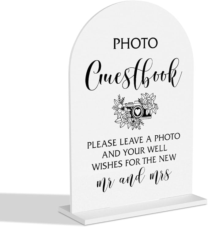 Photo Guest Book Sign Morden Wedding Signs for Wedding Engagement Bridal Shower Ceremony Reception Event Party Acrylic Decor