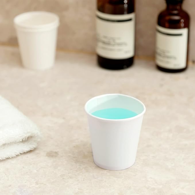 RACETOP [3 oz 500 pack] Disposable Paper Bathroom Cups, Small Coffee Cups, Mouthwash Cups, Bath Paper Cups Ideal for Bathroom, Mouthwash (3oz 500count) (500)