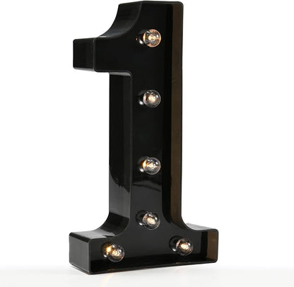 OYCBUZO Light Up Black Alphabet Marquee Number Sign LED Marquee Number Lights Sign for Night Light Home Bar Christmas Lamp Birthday Party Wedding Decoration 1