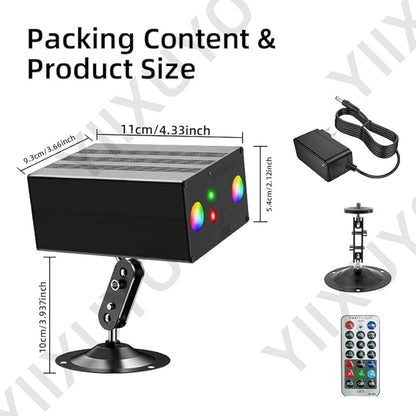 Party Lights Dj Disco Light Disco Ball Stage Strobe Lights RGB/LED Projector Sound Activated with Remote Control for Parties Xmas Club Bar Gift Birthday Rave，Film Stage Lighting Apparatus.