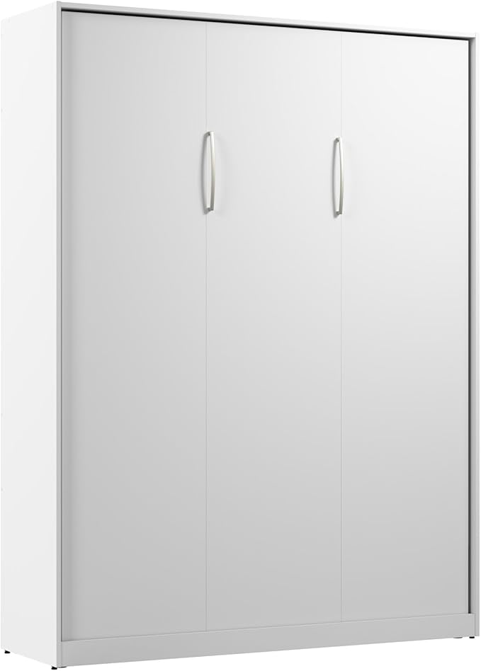 Bestar Claremont 65W Queen Murphy Bed in White, Sleeping Arrangement for Multipurpose Area, Bedroom, Guest Room, or Living Room