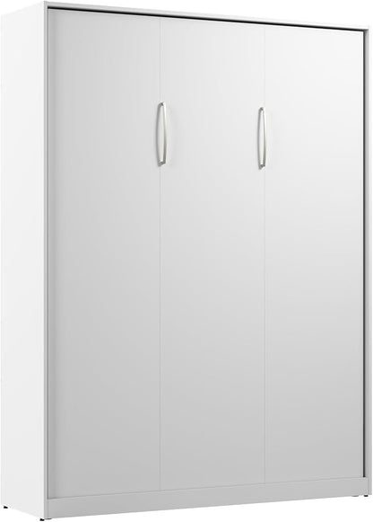 Bestar Claremont 65W Queen Murphy Bed in White, Sleeping Arrangement for Multipurpose Area, Bedroom, Guest Room, or Living Room