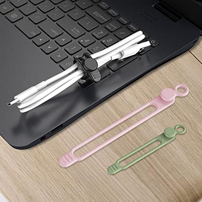 24Pcs Silicone Cable Ties, Cord Organizer Cable Management-2Sizes