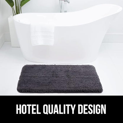GORILLA GRIP Bathroom Rugs, Ultra Soft Absorbent Mat, Thick Plush Bath Rug, Machine Washable, Microfiber Quick Dry, Mats for Shower, Bathtub and Floor, Home Decor Accessories, 24x17, Charcoal