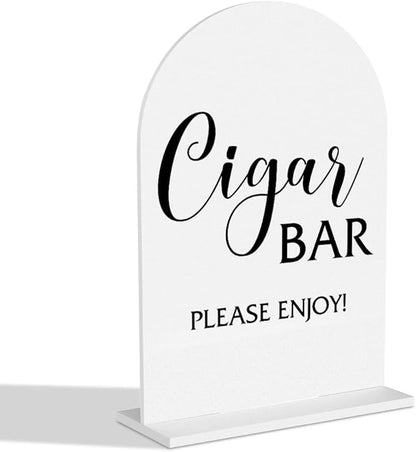 Cigar Bar Sign Wedding Bar Sign Wedding Table Signs for Engagement Bridal Shower Ceremony Reception Event Birthday Party Clear Acrylic Decor