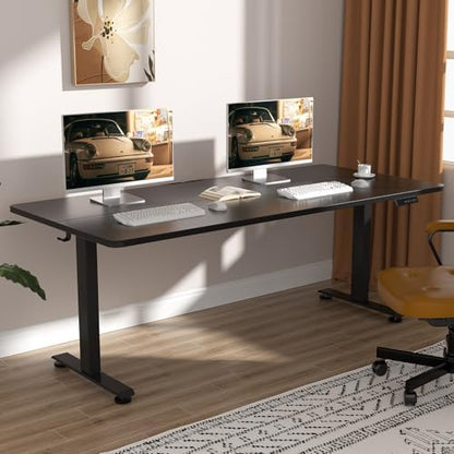 Veken 63×27.6 Inch Large Electric Standing Desk, Gaming Table, Black