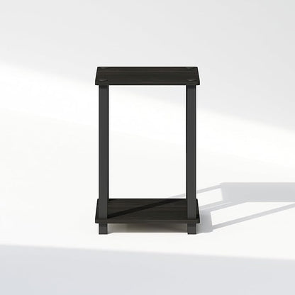 Furinno Simplistic Night Stand, 2-Tier Small Nightstand with Open Shelf, Toolless Assembly Bedside Table, End Table, Side Table, for Bedroom, Living Room, Espresso