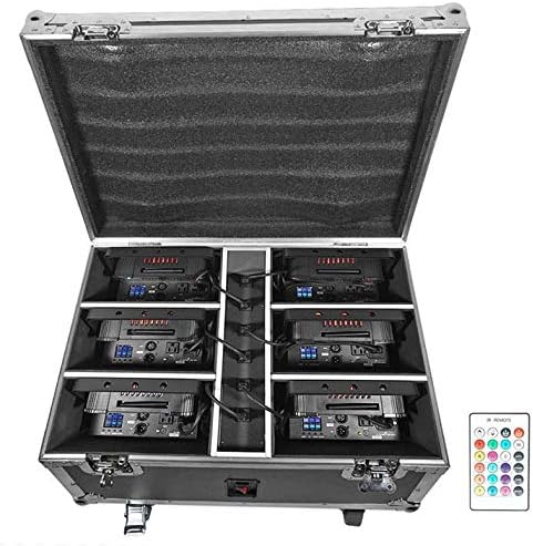 Rockville Best Pack 60 (6) Black 54W Battery Wash Lights, RGBWA+UV, Wireless DMX, Charging Case, Long-Life Battery, LCD Display, for DJs and Events