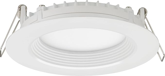 Juno LED Recessed Lights 4 Inch Round Wafer Downlight, 5-in-1 Switchable White Color Temperature, 120 Volts, 4-Inch Regressed Trim, Matte White (WF4 SWW5 90CRI CP6 MW M2)