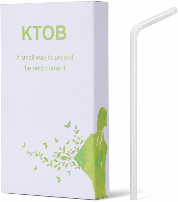 100 Count 100% Plant-Based Compostable PLA Straws - Plasticless Biodegradable Flexible Drinking Straws- A Fantastic Eco Friendly Alternative to Plastic Straw