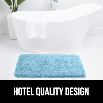 GORILLA GRIP Bathroom Rugs, 36x24, Ultra Soft Absorbent Mat, Thick Plush Bath Rug, Machine Washable, Microfiber Quick Dry, Mats for Shower, Bathtub and Floor, Home Decor Accessories, Sky Blue