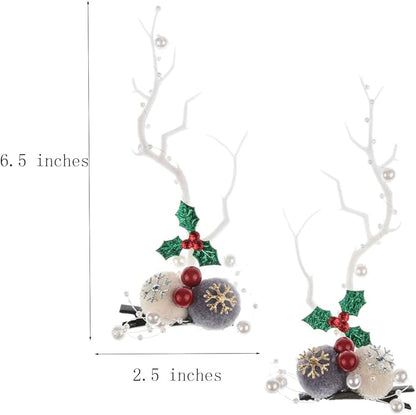 TOECWEGR Christmas Reindeer Antlers Headband Hair Clips Hair Hoop Girl Holiday Beauty Headdress