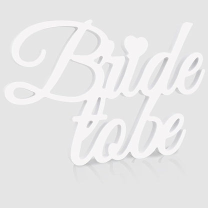 TONIFUL Bride to Be Sign Wooden - Bridal Shower Decorations for Bachelorette Party, Table Centerpieces & Photo Booth Props, Wedding Party Decor Supplies (White)