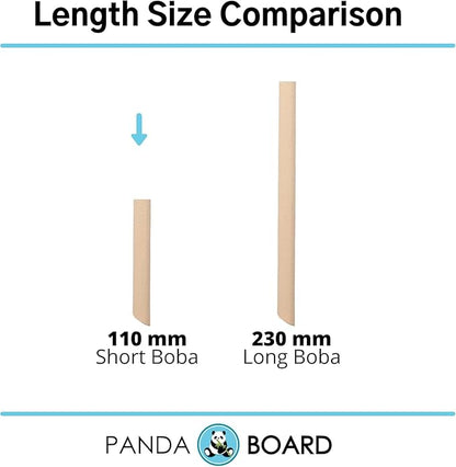 Pandaboard™ Compostable - Short - Bamboo Boba/Milkshake/Smoothie Straws - Unwrapped - bag of 100