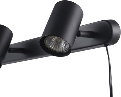 GLOBE Electric 59467 3-Light Plug-in Track Lighting, Matte Black, Bulb Not Included
