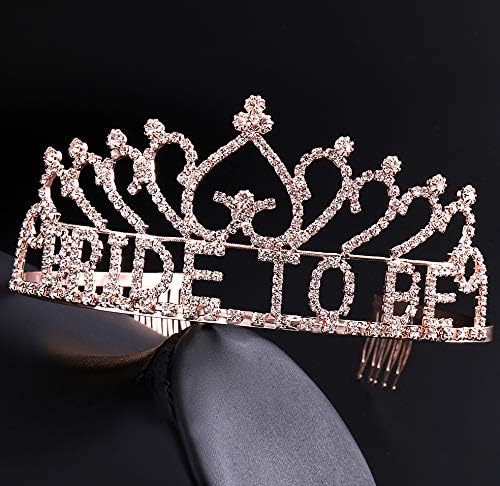 Coucoland Women’s Bride to Be Crown Tiara and Bride to Be Sash Crystal Rhinestone Tiara Headband for Wedding Bridal Shower