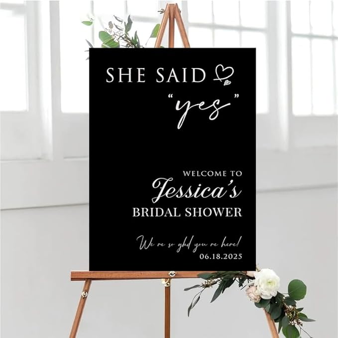 Bridal Shower Welcome Yard Sign, Wedding Shower Welcome Board, Custom Bridal Shower Sign, Elegant Bridal Shower Decor Board#3