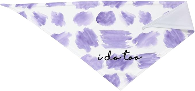 I Do Too Dog Wedding Bandana,Married Puppy Pet Bandanas Accessories,Wedding Photo Prop for Dog Lover Pet Scarf Accessories (Purple Color Block)