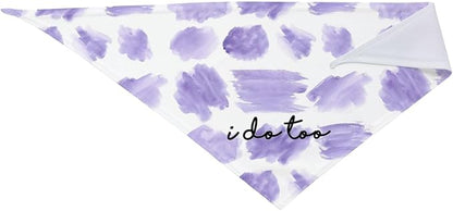 I Do Too Dog Wedding Bandana,Married Puppy Pet Bandanas Accessories,Wedding Photo Prop for Dog Lover Pet Scarf Accessories (Purple Color Block)