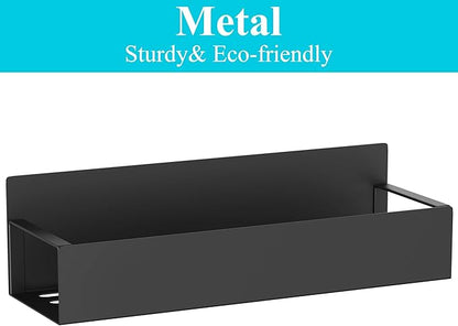 Metal 4 Pack Magnetic Spice Storage Rack Organizer for Refrigerator and Oven, Black Fridge Organizers and Storage