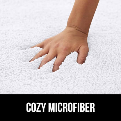 GORILLA GRIP Bathroom Rugs, 36x24, Ultra Soft Absorbent Mat, Thick Plush Bath Rug, Machine Washable, Microfiber Quick Dry, Mats for Shower, Bathtub and Floor, Home Decor Accessories, White