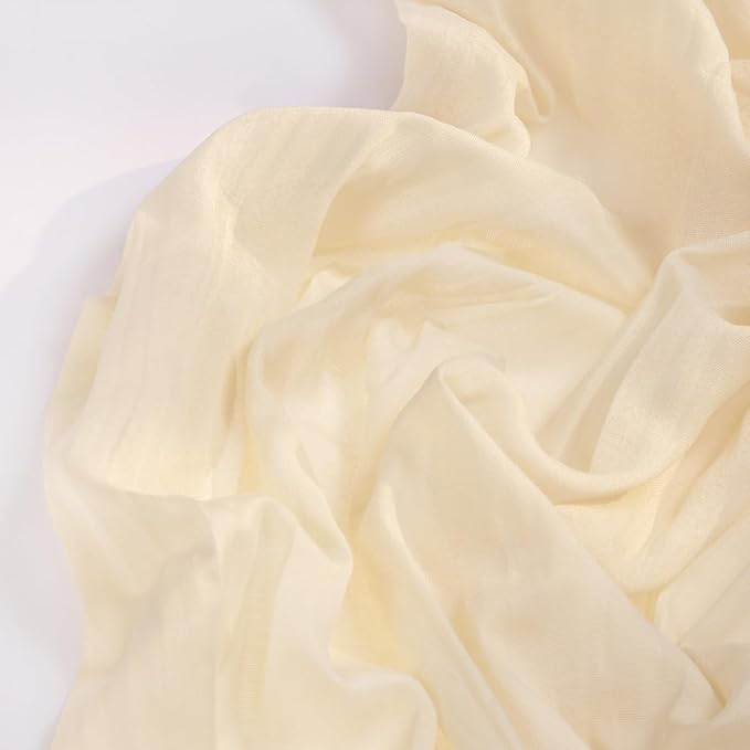 Beige Cheesecloth Table Runner 12 Pack Christmas Table Runners 120 Inches Boho Gauze Cream Cheese Cloth Table Decor for Xmas Holiday Season Parties Wedding Bridal Baby Shower