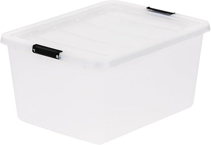 IRIS USA 6-Pack High-Capacity Clip Box with Latching Lids, 32 Quart Craft Storage Bins, Art & Writing Supply Containers for Home, Office & Classroom Organization