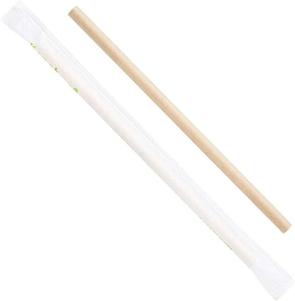 Karat Earth 7.75" Giant Paper Straw, Paper Wrapped - Kraft (2,000 ct)