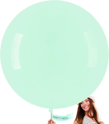 PartyWoo Mint Green Large Balloons 4 pcs 36 Inch Pastel Green Light Green Giant Big Jumbo Balloons for Birthday Baby Shower Wedding Anniversary Graduation Party Decorations, Green-Q06