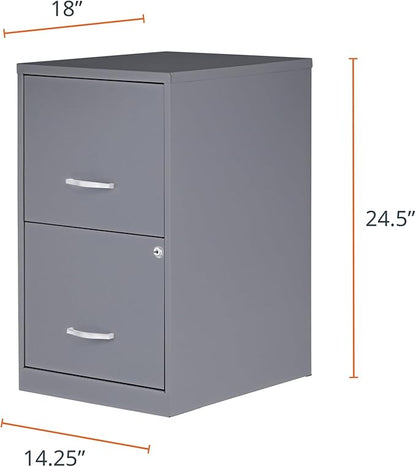 2 Drawer Locking Filing Cabinet | Pre-Assembled Steel Construction | Space-Saving Design is Perfect for Home and Small Office | Letter-Size | Assembled in North America