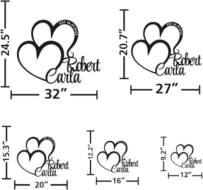 Personalized Valentines Metal Wall Sign, Custom Infinity Heart Love Couple Name Sign, Valentine's Wedding Gifts for Couples, Metal Engagement Sign, Home Decoration, Gift for Anniversary