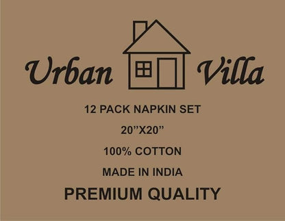 Urban Villa Dinner Napkins Horizontal Stripes Cloth Napkins Set of 12 Ruby/Green Color Dinner Napkins 20x20 Inches 100% Cotton Over sized Cloth Napkins with Mitered Corners Dinner Napkins