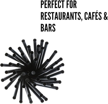 7.75" Jumbo Black Plastic Unwrapped Straw (500Pcs) | Disposable Drink Straws for Restaurants, Cafés, Bars, and Catering | Hygienic, Sturdy, and Convenient