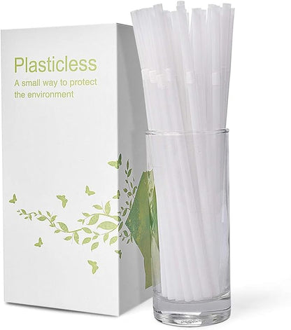 200 Count 100% Plant-Based Compostable 10.25 in Long PLA Straws-Plasticless Biodegradable Bendy Drinking Straws-A Fantastic Eco Friendly Alternative to Plastic Straw