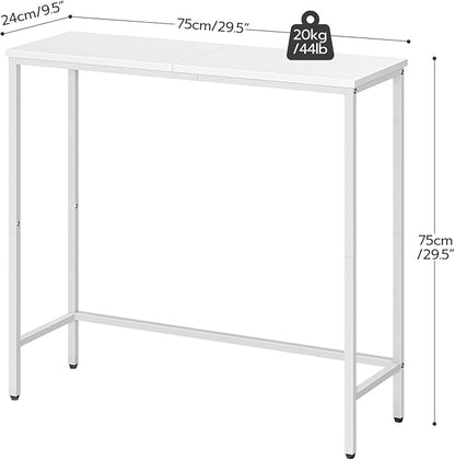 HOOBRO Narrow Console Table, 29.5" Small Entryway Table, Thin Sofa Table, Side Table, Display Table, for Hallway, Bedroom, Living Room, Foyer, White WW75XG01