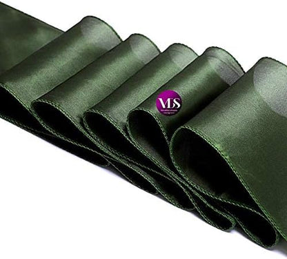 VDS Satin Chair Sashes Chair Cover Back Tie Sateen Bows Ribbon for Wedding Birthday Graduation Engagement Ceremony Event Party Banquet Venue Hotel All Dining Chair Decoration (25PC) (Olive Green)